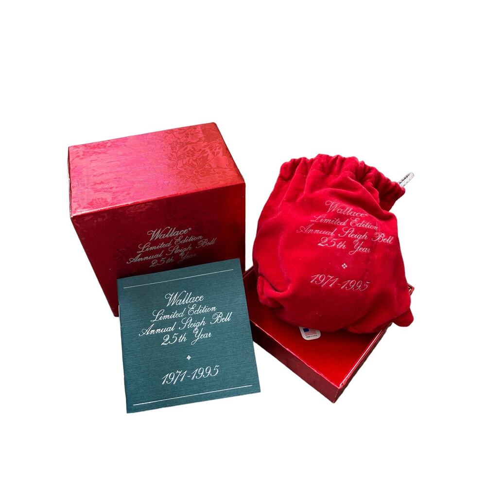 Vintage 1995 Wallace annual sleigh bell, Limited Edition ornament, silver plate